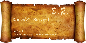 Daczó Roland névjegykártya